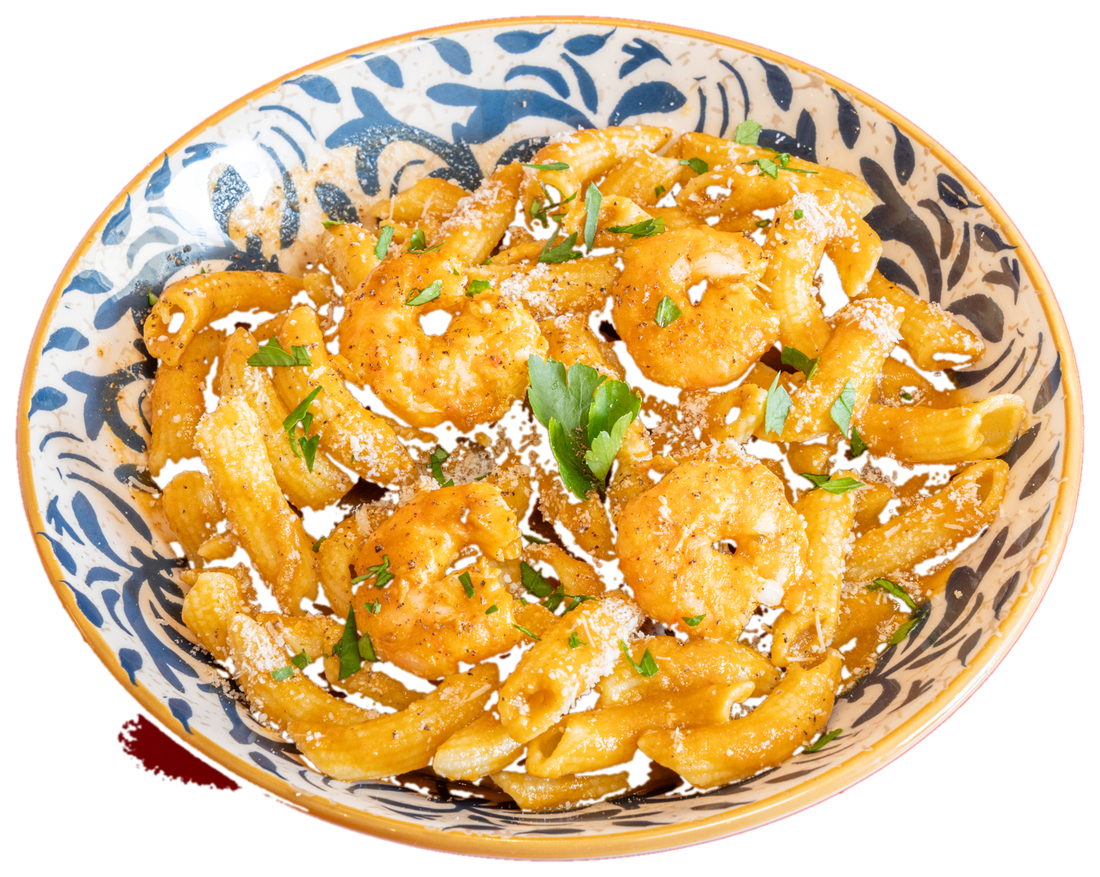 Pâtes fraîches maison aux gambas flambées au pastis, la recette fondatrice de Pastagars